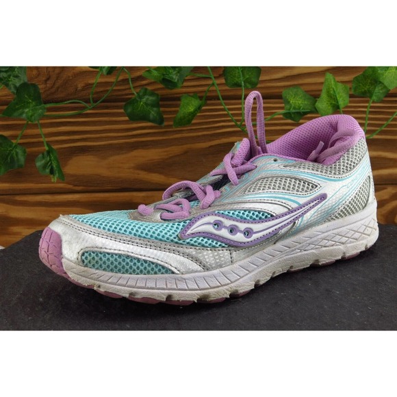 Saucony Cohesion 12 Youth Girls Shoes Size‎ 6 M Silver Running Mea - Picture 1 of 9